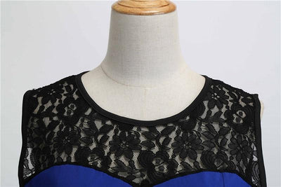 Vintage Blå Blondekjole