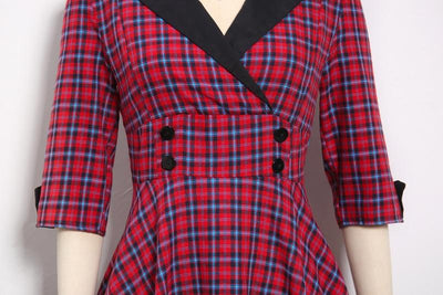 Vintage Rød Vinterkjole