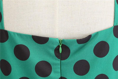 Vintage Rockabilly-Kjole Polka Dot Green