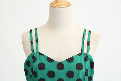 Vintage Rockabilly-Kjole Polka Dot Green
