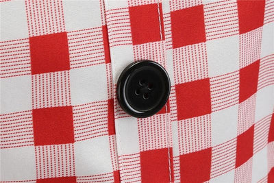 Vintage Rød Og Hvit Kjole