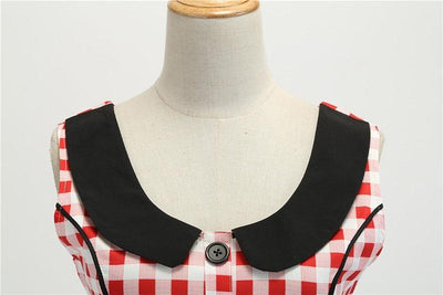 Vintage Rød Og Hvit Kjole