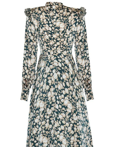 Vintage 40-Talls Blomsterkjole Grønn