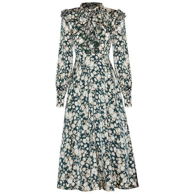 Vintage 40-Talls Blomsterkjole Grønn