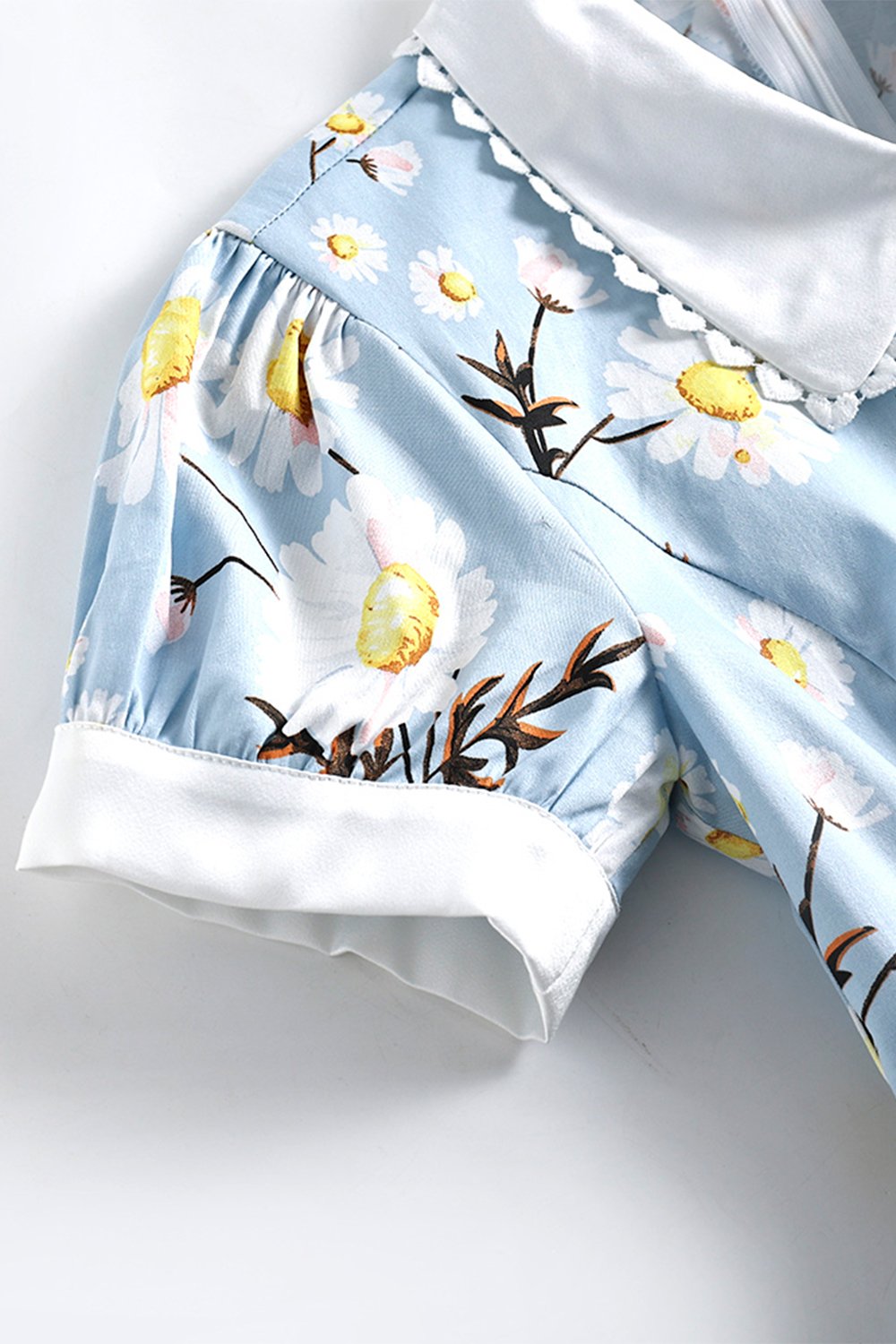 1950-Talls Sommerkjole Med Blått Trykk