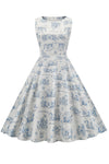 Vintage Kjole Med Blomstertrykk Fra 1950-Tallet
