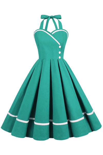 Vintage 50-Talls V-Hals Pin Up-Kjole