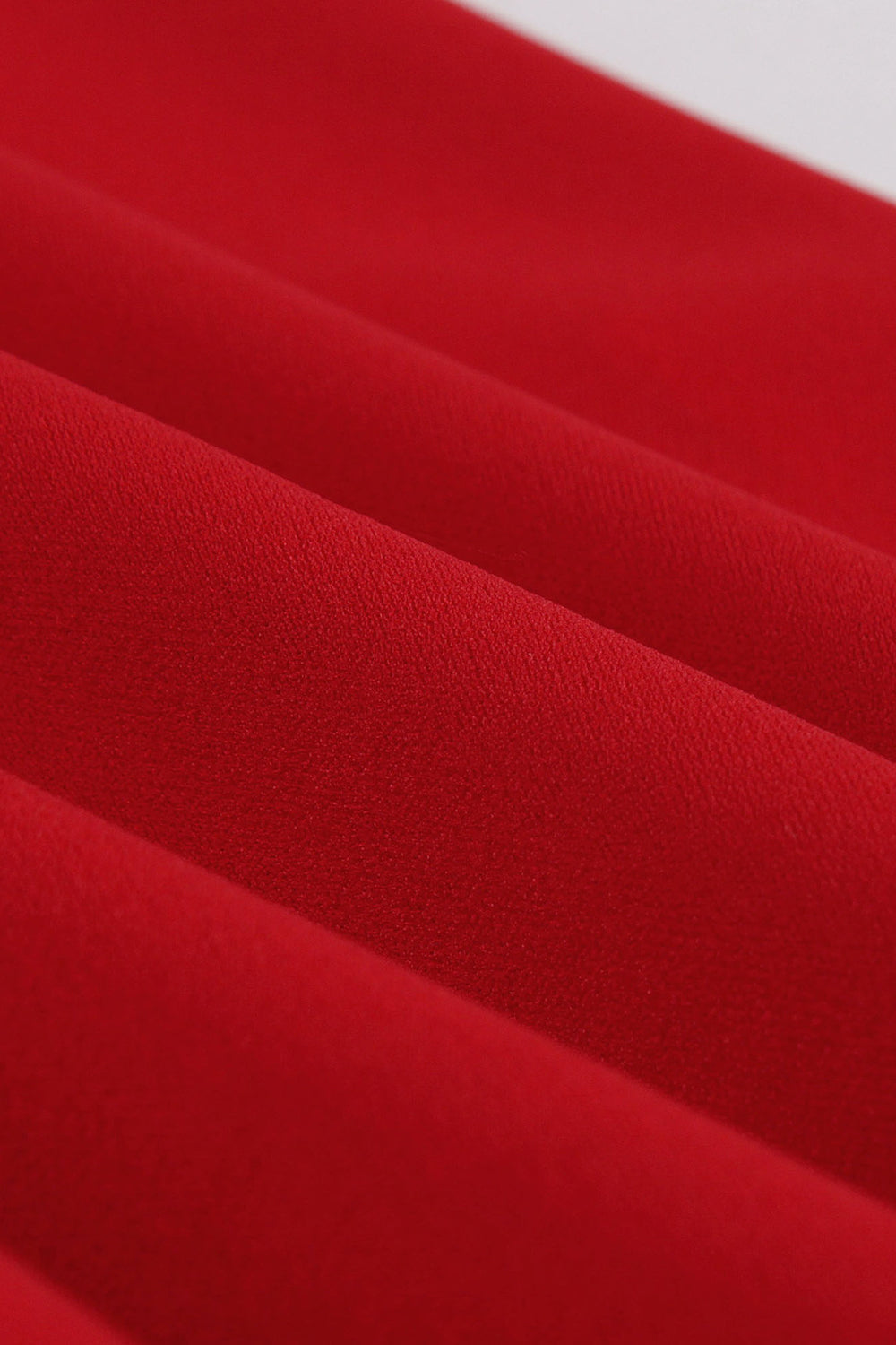 50-Talls Rød Lapelkrage-Swingkjole