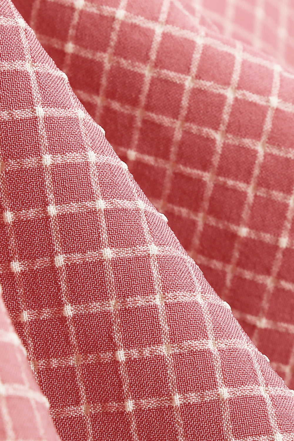 Vintage Rutete Kjole Med Sjalkrage