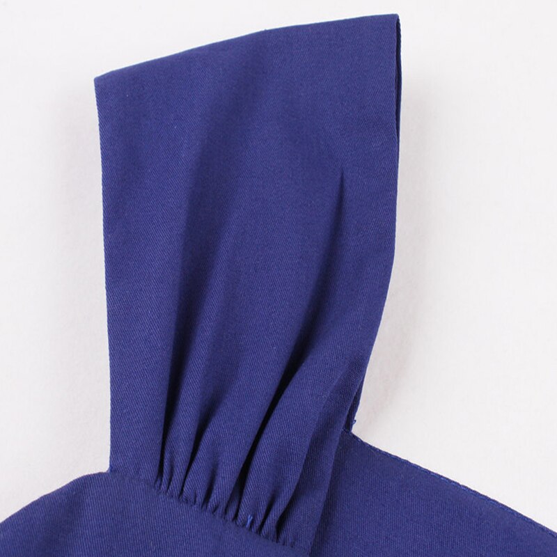 Vintage Kjole Slim Midje Blå