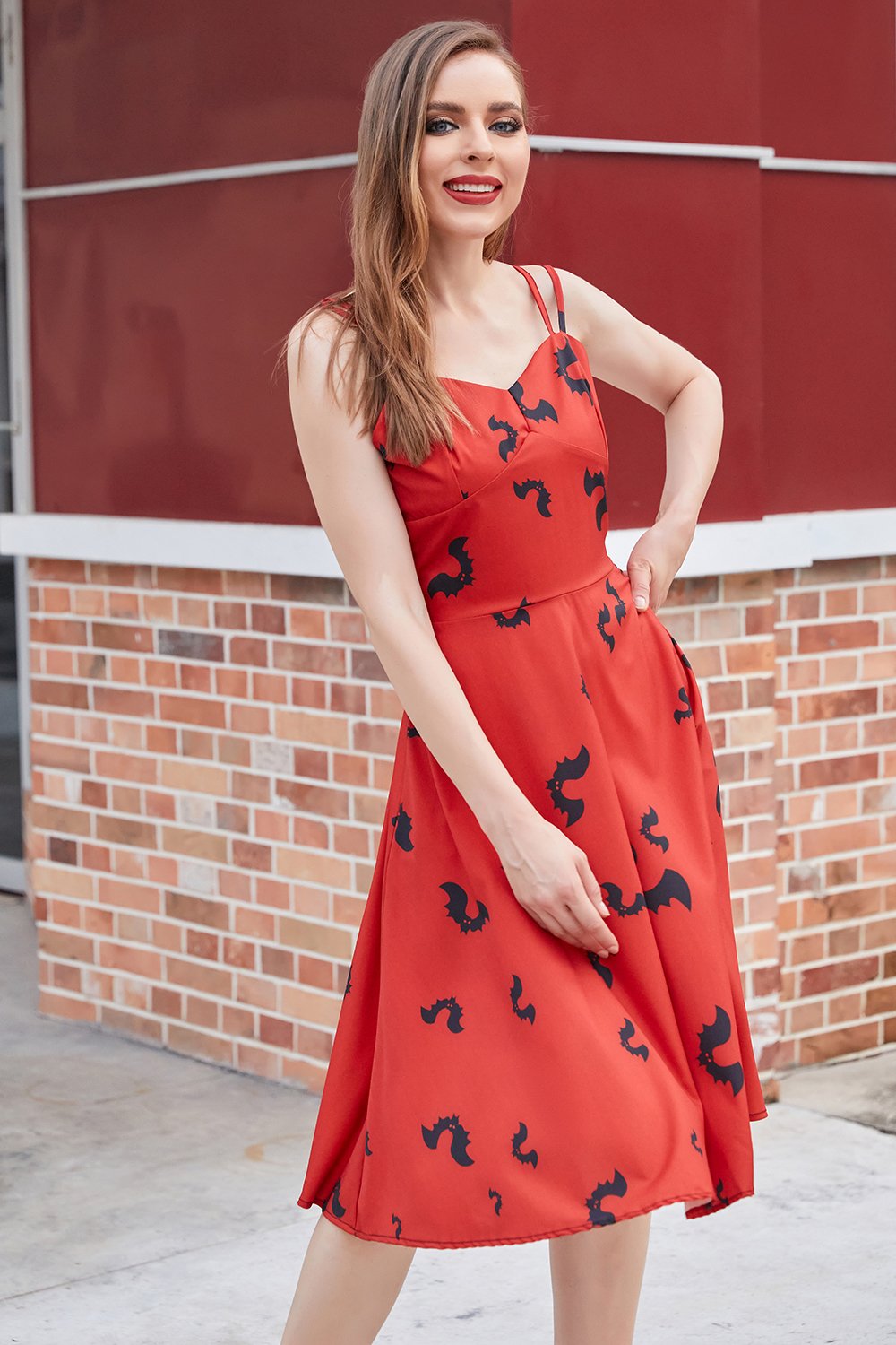 Vintage Kjole I Gotisk Stil Med Flaggermustrykk