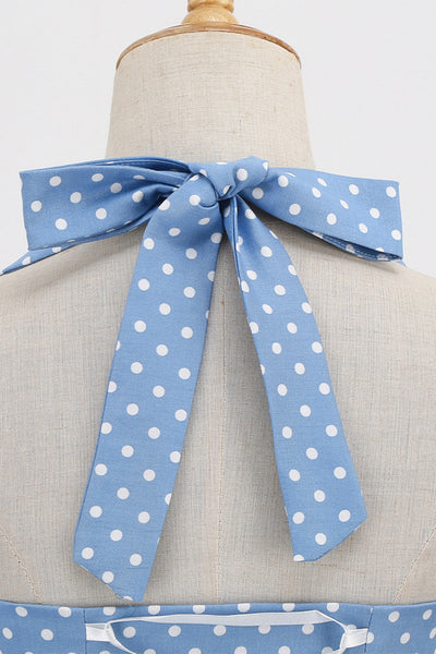 Retro Polka Dot Ryggløs Kjole For Kvinner