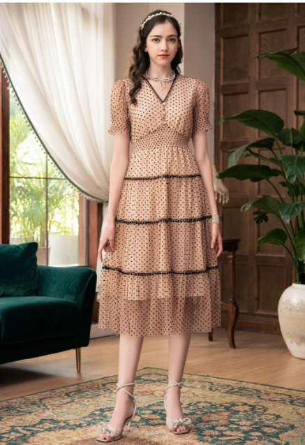 Vintage 40-Talls Kjole Champagne