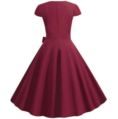 Vintage Burgundy Kjole Fra 50-Tallet