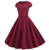 Vintage Burgundy Kjole Fra 50-Tallet