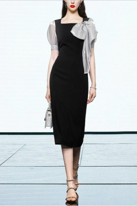 Vintage Petite Svart Kjole