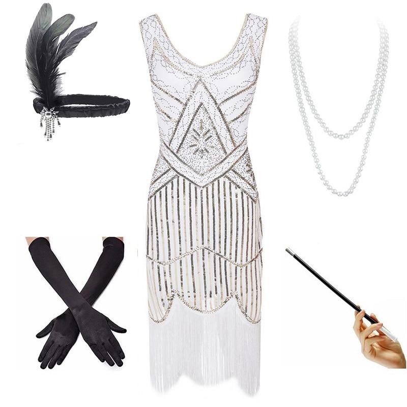 20-Talls Vintage Hvit Kjole