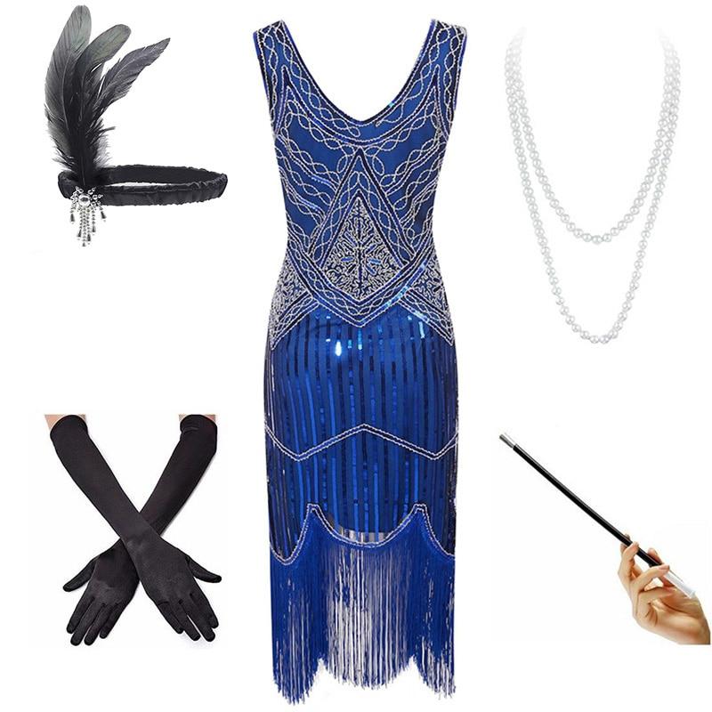 20-Talls Vintage Blå Kjole