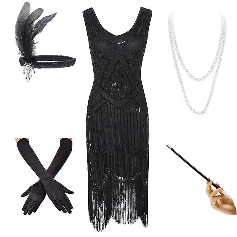 20-Talls Vintage Svart Kjole