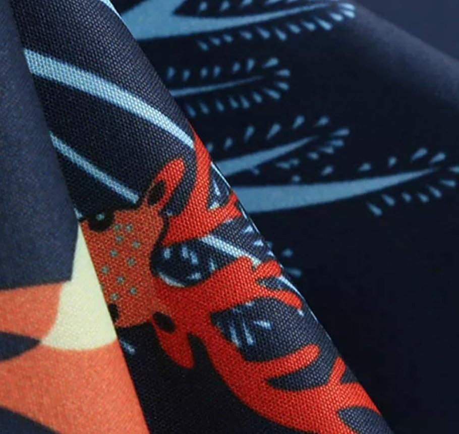 Marineblå Blomsterkjole Fra 50-Tallet