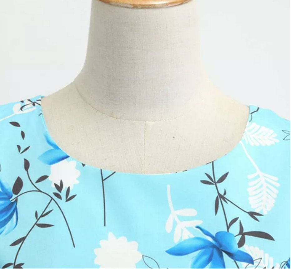 50-Talls Pin Up-Kjole Blå