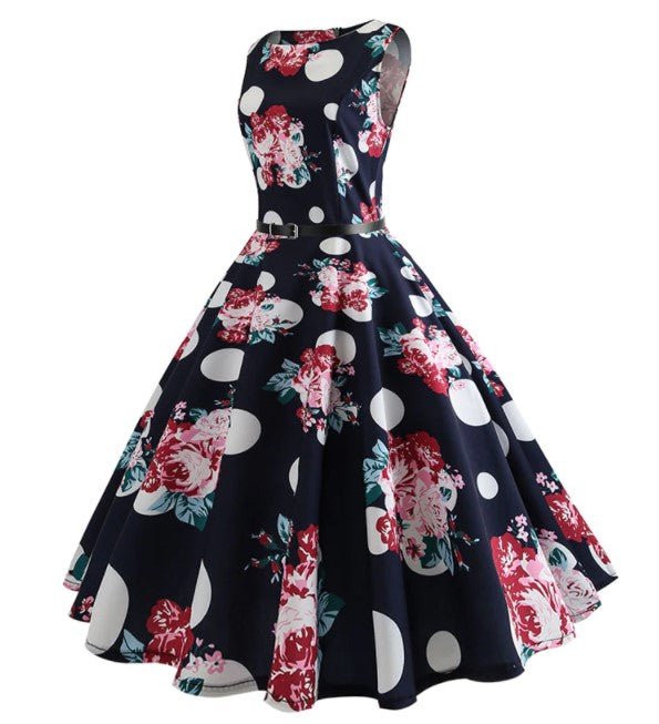 50-Talls Pin Up Navy-Kjole