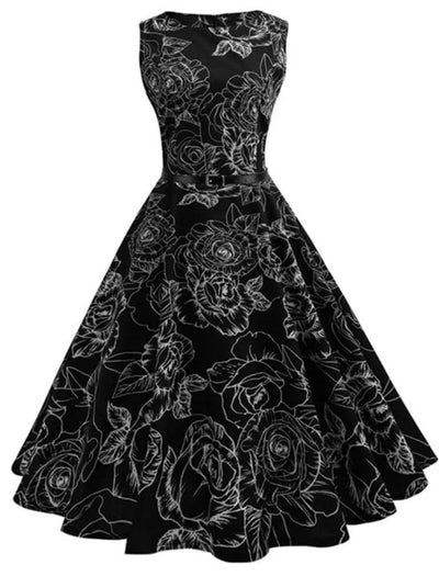 50s Pin Up Black Dress