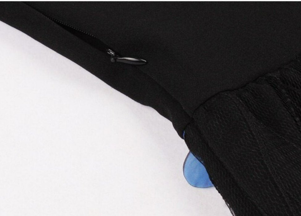 50s Pin Up Blue Butterflies Dress