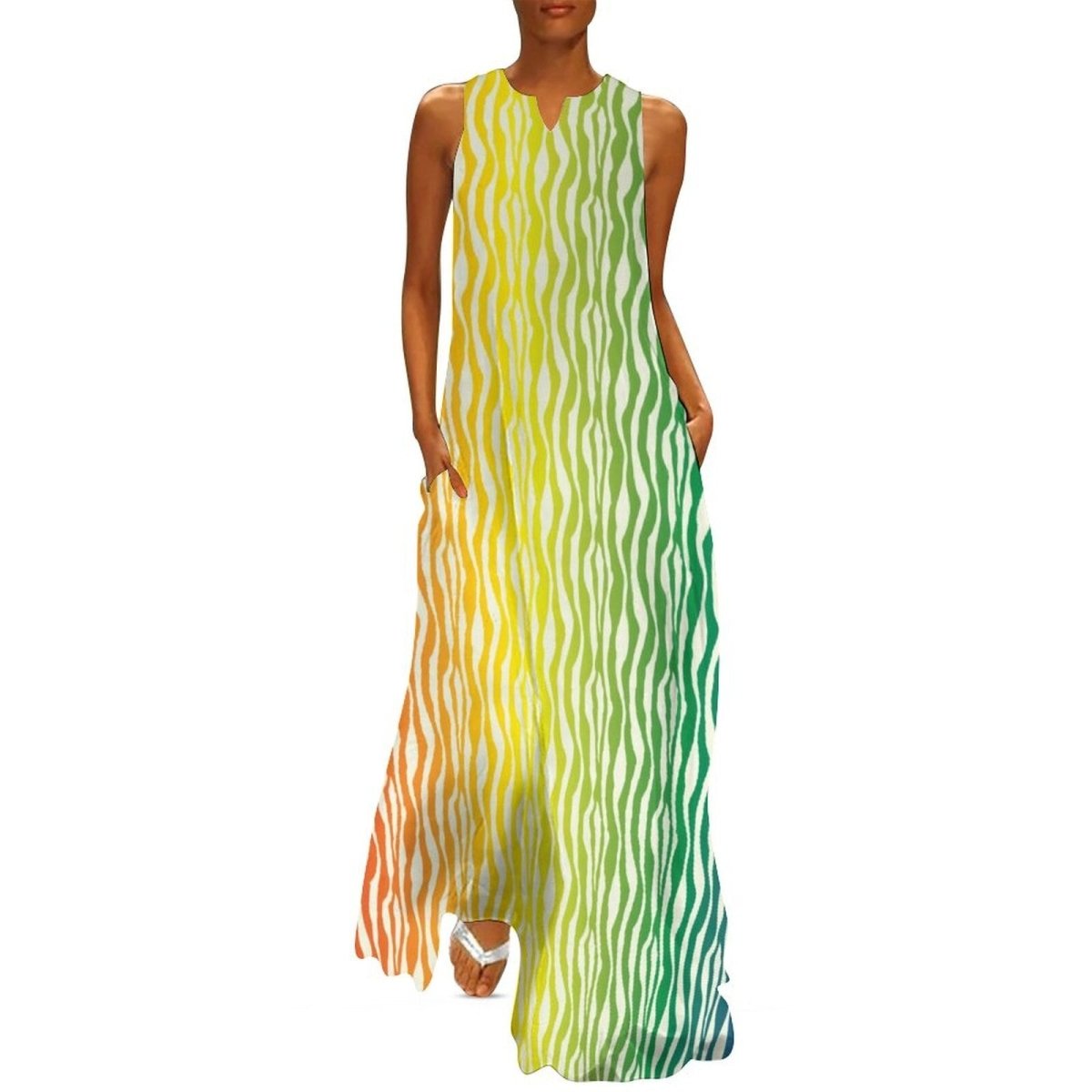 Fargerik Vintage 70-Tallskjole