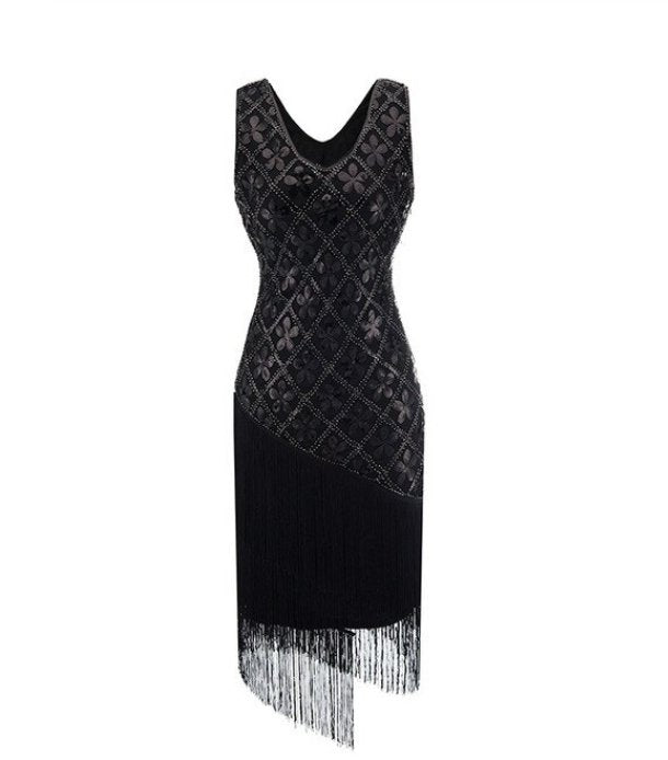 20-Talls Vintage Plus Size Svart Kjole