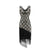 20-Talls Vintage Plus Size-Kjole Gull Svart