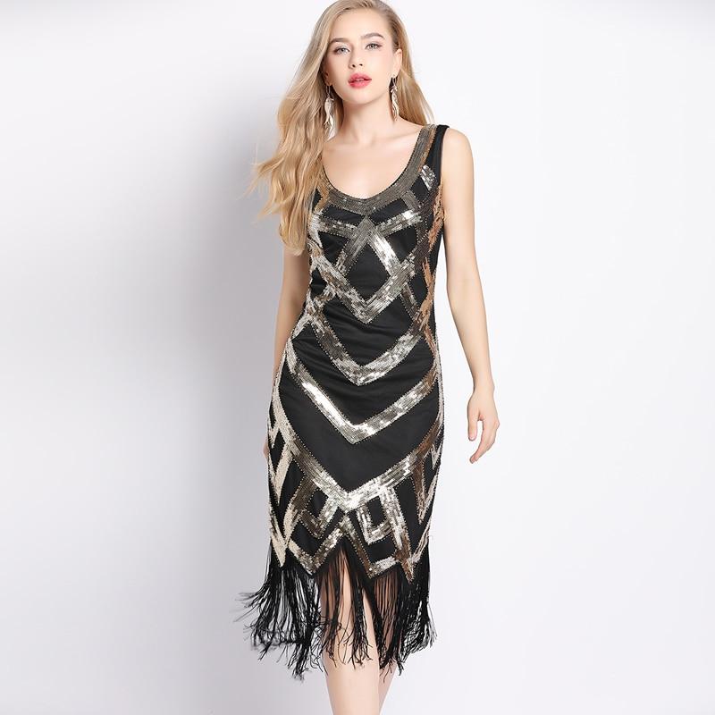 20-Talls Vintagekjole Svart Gull