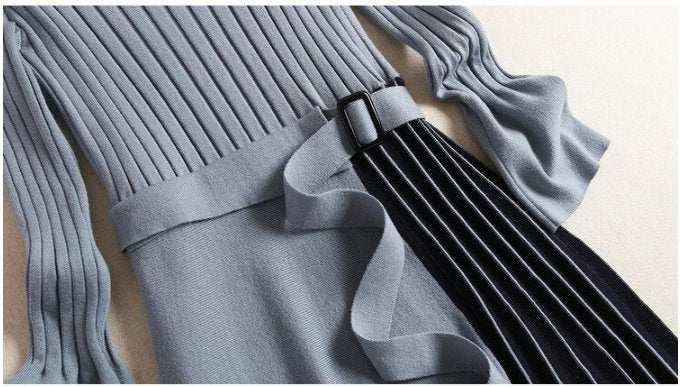 40-Talls Asymmetrisk Kjole Blå