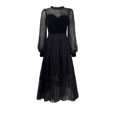 40-Talls Vintage Chic Blondekjole Svart