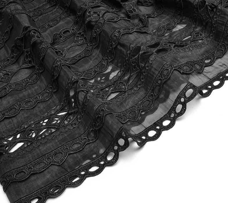 40-Talls Svart Openwork Kjole