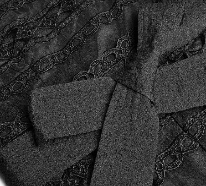 40-Talls Svart Openwork Kjole