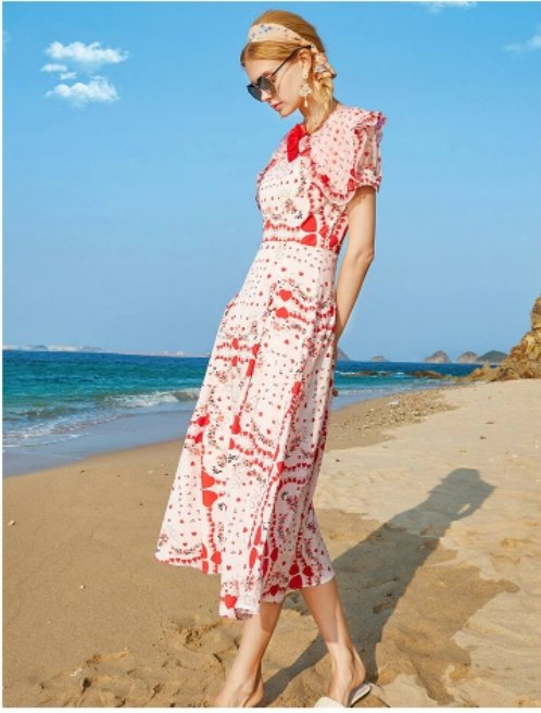 Pink Hearts-Kjole Fra 40-Tallet