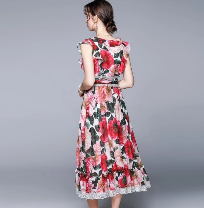 40-Talls Rosa Kortermet Kjole