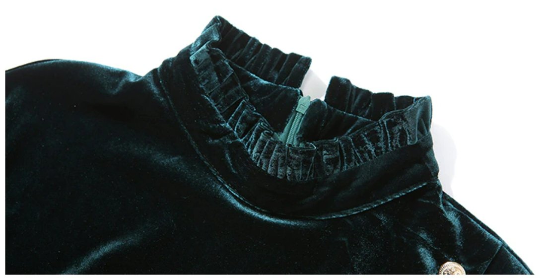 Grønn Fløyelskjole Fra 40-Tallet