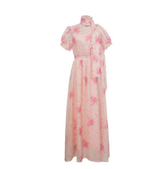 40-Talls Vintage Kjole Blek Korall