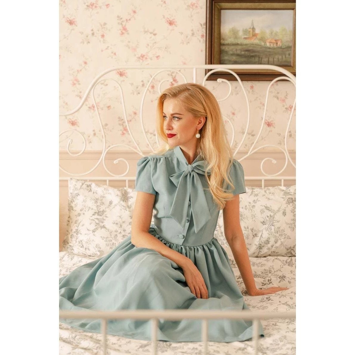 Blå Kjole Fra 50-Tallet