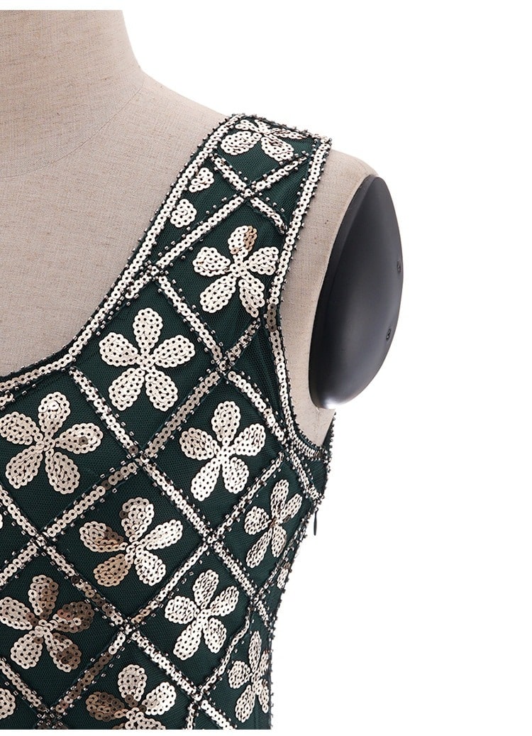 Charleston-Kjole Fra 20-Tallet - Grønn Og Gull