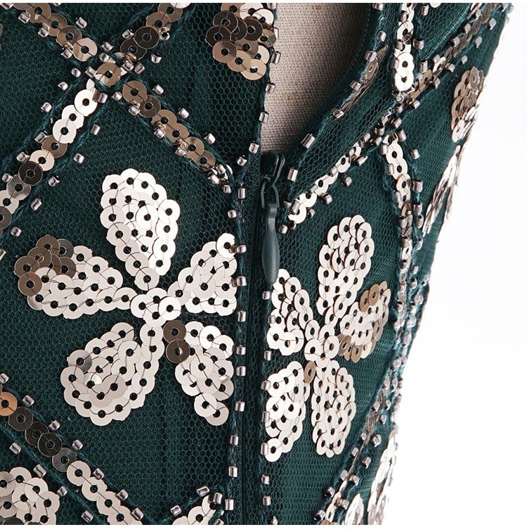 Charleston-Kjole Fra 20-Tallet - Grønn Og Gull