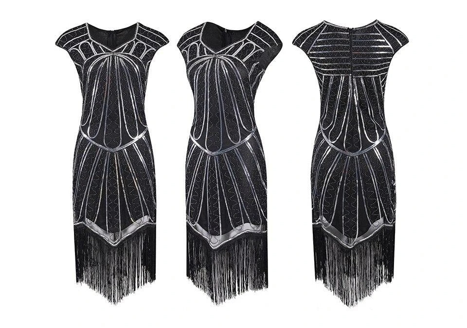 20-Talls Charleston-Kjole Sølv