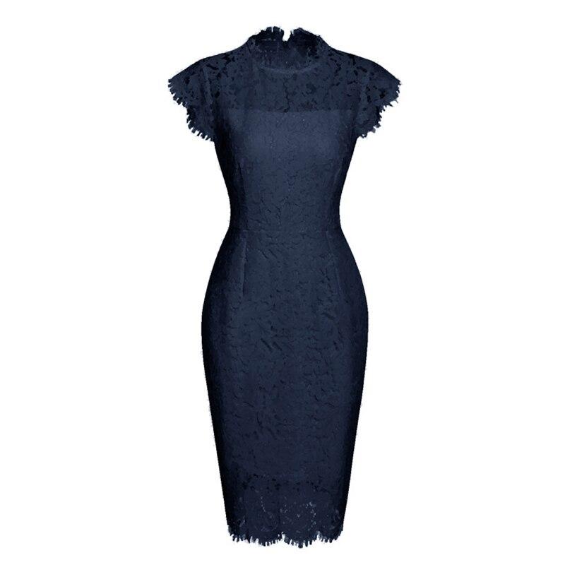 Navy Rett Kjole Fra 60-Tallet