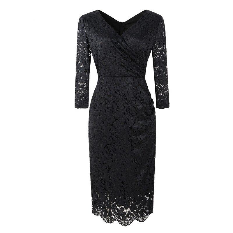 Vintage 50s Pencil Dress Black