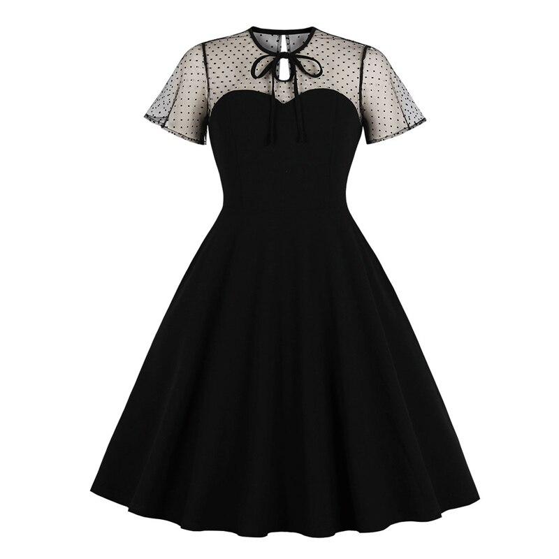 50s Plus Size Svart Aftenkjole