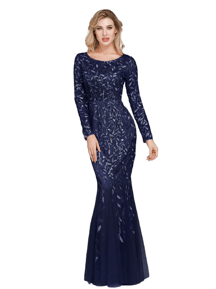 Elegant Gatsby Aftenkjole Marine