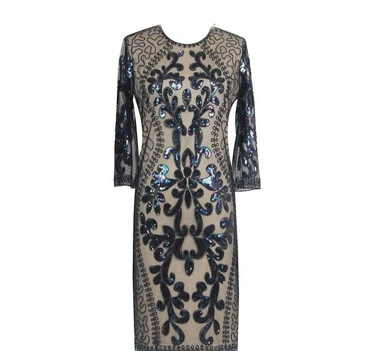 Beige Kveldskjole I Gatsby-Stil