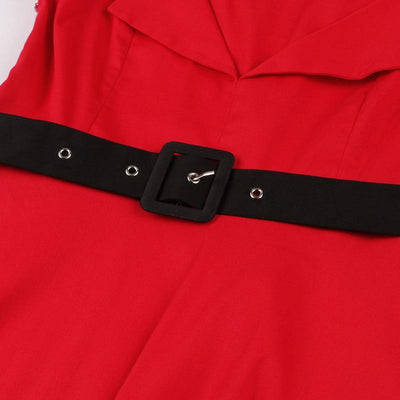 Vintage Rockabilly Rød Aftenkjole